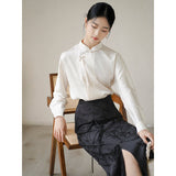 Fuchsia 2-Piece Sandalwood Short Coat Skirt Cheongsam
