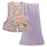Opulence 2-Piece Embroidered Jacquard Cheongsam Set