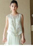 Felicia 2-Piece Silk Embroidered Cheongsam Vest