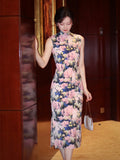 Gleam Dark Fragrance Cotton Cheongsam Dress