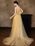 Rigel Gold Lace Cheongsam Dress