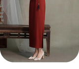 Lavinia Pristine Vermilion Elegant Cheongsam Qipao Dress