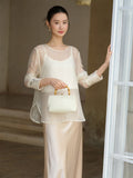 Lyric Black Embroidered Cheongsam Top
