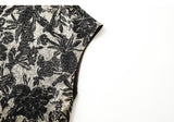 Delilah Black Floral Satin Cheongsam Top