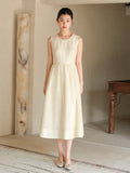 Kaia Cloud Apricot Slim-Fit Cheongsam Dress