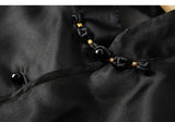 Evangeline Black Long Sleeve Cheongsam Top
