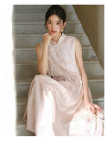 Vivian Peony Pink Jacquard Silk Cheongsam Dress