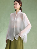 Beatrix Fairy White Semi-Transparent Cheongsam Top