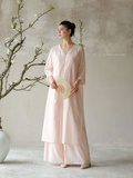 Ranunculus 2-Piece Camellia Pink Cheongsam Dress