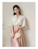 Starlight 2-Piece Xiu Apricot Top with Skirt Cheongsam