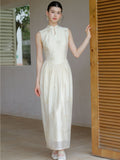Unakite Clear Apricot Jacquard Cheongsam Dress