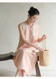 Lady Lotus Pink Lace Embroidered Cheongsam