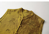 Nocturne Yellow Jacquard Vest Cheongsam