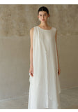 Prime Wind White Asymmetrical Cheongsam Dress