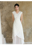 Naya Frost Apricot Embroidered Cheongsam Dress