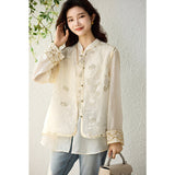 Sky Beige Loose-Fit Cheongsam Top