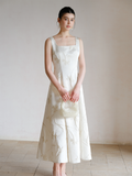 Aldebaran Soft Apricot Jacquard Cheongsam Dress