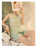 Allure 2-Piece Light Green Cheongsam Set