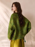 Phoenix Pine Green Jacquard Cheongsam Top