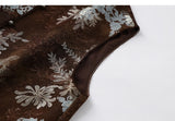 Nicoletta 2-Piece Cocoa Brown Jacquard Cheongsam Set