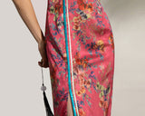 Celebrated Red Jacquard High-Slit Cheongsam