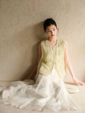 Primrose Mist Yellow Silk Cheongsam Vest