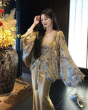 Thea Grand Gilded Bead Embroidered Cheongsam Qipao Two-Piece Set