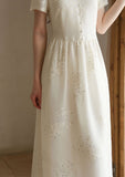 Splendor Mist Apricot Sequin Embroidered Cheongsam Dress
