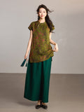 Serenade Navy Dark Green Cheongsam Top