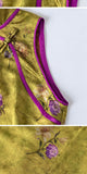 Nadine Ginger Yellow Floral Print Cheongsam