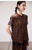 Quintessa 2-Piece Flower Brown Printed Cheongsam Set