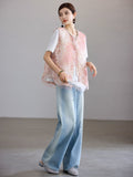 Court Cherry Blossom Pink Lace Cheongsam Top