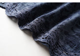 Peace 2-Piece Dark Blue Jacquard Cheongsam Set