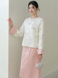 Iris Soft Apricot Relaxed Cheongsam Top
