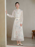 Aristocrat 2-Piece Crabapple Apricot Jacquard Cheongsam Top