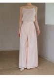 Diadem Camellia Pink Ramie Cheongsam Pants