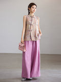 Preeminent Golden Brown Sleeveless Vest Cheongsam