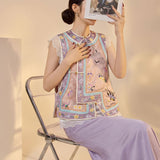 Opulence 2-Piece Embroidered Jacquard Cheongsam Set