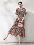 Felicity Flower Brown Mermaid Cheongsam Dress
