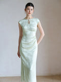 Regent Jade Green Jacquard Cheongsam Dress