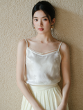 Damask White Satin Cheongsam Top