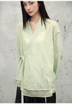 Stardust Light Green Lace Cheongsam Cardigan