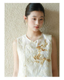Dusk 2-Piece Gold Floral Cheongsam Top