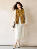 Andante Flower Yellow Jacquard Cheongsam Vest