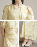 Renowned Xiangye Yellow Jacquard Cheongsam Dress