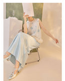 Poppy 2-Piece Embroidered Vest Cheongsam Set
