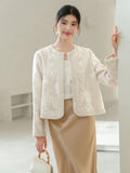 Crown Apricot Yellow Embroidered Cheongsam Coat