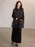 Organza Dark Red Jacquard Cheongsam Vest