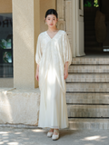 Lea Cloudy Apricot Jacquard Cheongsam Dress