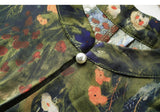 Moonstone Flower Green Chiffon Cheongsam Dress